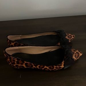 Lightly worn Ann Taylor leopard flats. Purchases a 1/2 size too small